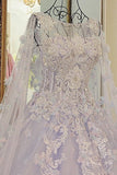 2024 Scoop Neck New Arrival Luxury A Line Wedding Dresses Tulle With Beads PXZAZ8T5