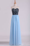 2024 Sweetheart A Line Floor Length Chiffon Prom Dress With PJ4898XB