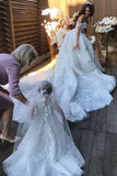A Line Off The Shoulder Wedding Dresses Tulle With Applique And STKPR88F3G3