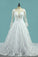 2024 Scoop Long Sleeves Wedding Dresses A Line Tulle With PMRT94PD