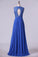 2024 V Neck Cap Sleeves Prom Dresses Chiffon Floor Length With Applique & PFF4Q52B