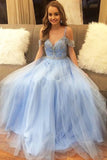 2022 A-Line/Princess Off-The-Shoulder Floor-Length Tulle Sleeveless Beading Dresses PE31NZA6