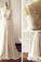 Charming Backless A-Line Open Back Sleeveless Long Chiffon White V-Neck Prom Dresses
