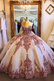 Princess Ball Gown Strapless Sweetheart Prom Dresses with Tulle, Beading Quinceanera Dresses STK15524