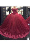2024 Tulle Boat Neck With Applique Ball Gown Court PYBX671M