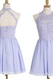 2024 Chiffon Scoop With Beading Homecoming Dresses A Line Short/Mini PRHCL7T1