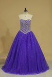 2024 Tulle Ball Gown Sweetheart With Beading Quinceanera PJ5KM3G6