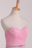 2024 New Arrival Sweetheart Bridesmaid Dresses Chiffon With Ruffles And PPDQALNY