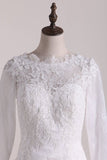 2024 Wedding Dresses Scoop Long Sleeves Open Back Lace P9MM1Y4C