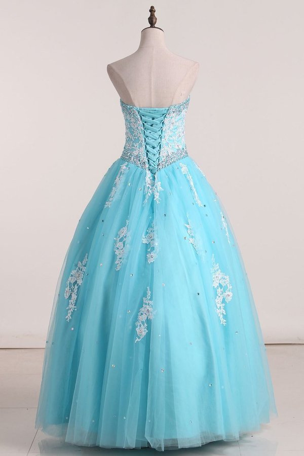 2024 Strapless Quinceanera Dresses With Appliques PQQKQB36