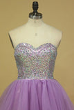 2024 A Line Sweetheart Homecoming Dresses Tulle With Rhinestone PT2D1J7X