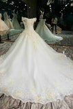 2024 Affordable Floral Wedding Dresses Lace Up Off The PR87PT4Y