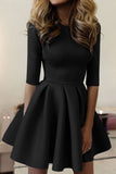 2024 Homecoming Dresses Scoop Mid-Length Sleeve Satin A P4C12592