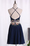 2024 A Line Scoop Homecoming Dresses Chiffon With Beading P3TBP8XZ