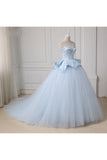Sweetheart Ball Gown Beading Tulle Prom Dress Court Train Quinceanera STKP5FLTMDC