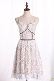 2024 Lace Spaghetti Straps Homecoming Dresses A Line Above PQELQQXY