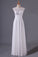 2024 White Bateau A-Line Prom Dresses Chiffon Floor-Length With Beads PL7AEJ2R