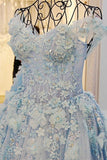 2024 Shiny Wedding Dresses Off The Shoulder A-Line With Handmade PMRTGAR8