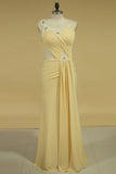 2024 Spandex Scoop Prom Dresses Mermaid/Trumpet With Pearls And P4371GJE