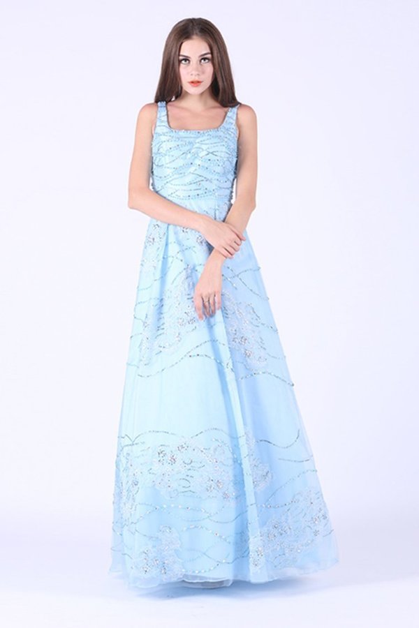 2024 Tulle Square With Beading A Line Floor Length PB7YBZCC