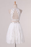 2024 White Homecoming Dresses Scoop Lace PHXC1ZSA