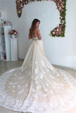 2024 Tulle Wedding Dresses Mermaid Scoop With Applique Chapel PYECFA7C