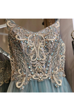 A-Line Spagahetti Straps Sweetheart Beades Long Prom Dresses Evening STKPQTT3PE6