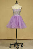 2024 A Line Sweetheart Homecoming Dresses Tulle With Rhinestone PT2D1J7X