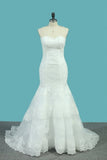 2024 Mermaid Tulle Sweetheart Wedding Dresses With Applique P6K81P56