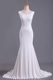 2024 White Scoop Mermaid/Trumpet Wedding Dresses Spandex PBSM3FTC