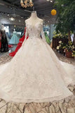 2024 Lace Wedding Dresses Off-The-Shoulder Long Sleeves PH7GP61L