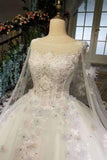 2024 Cheap Floor Length Wedding Dresses Lace Up Scoop With Appliques PQC1SGS2