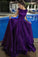 Charming Purple Backless Cap Sleeve Ball Gown Scoop Long Lace up Formal Dresses
