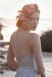 Beach Unique New Design Beautiful Chiffon Wedding Dress Evening Prom