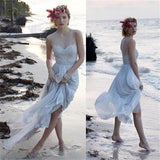 Beach Unique New Design Beautiful Chiffon Wedding Dress Evening Prom