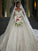 Ball Gown Bateau Long Sleeves Sweep/Brush Train Applique Satin Wedding Dresses TPP0006453