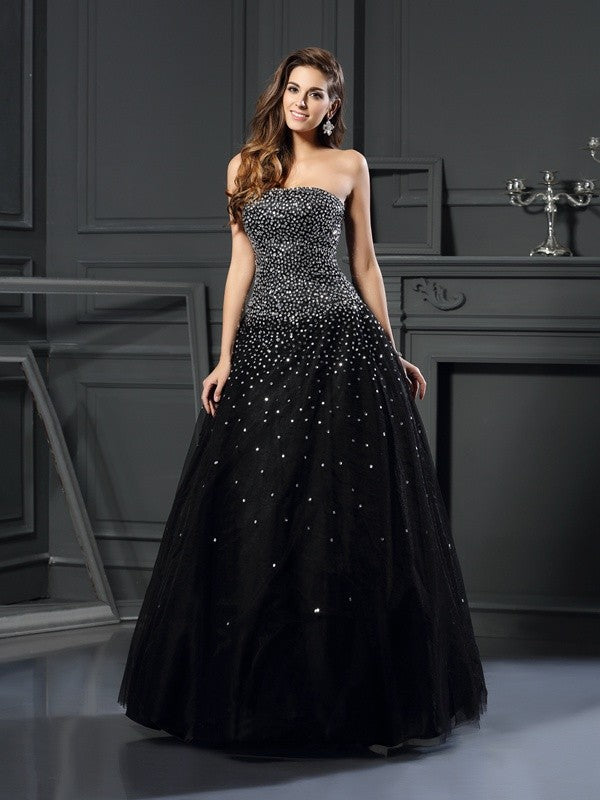Sparkling Sequins Crystal Elegant Prom Dresses Fit and Flare Chic V-ne –  Ballbella