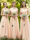 A-Line/Princess Chiffon Sleeveless Floor-Length Bridesmaid Dresses TPP0005492