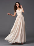 A-Line/Princess Straps Sash/Ribbon/Belt Sleeveless Long Chiffon Bridesmaid Dresses TPP0005143