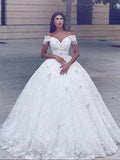 Ball Gown Lace Floor-Length Straps Sleeveless Wedding Dresses TPP0006175