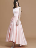 A-Line/Princess Bateau Sleeveless Asymmetrical Ruffles Satin Bridesmaid Dresses TPP0005281