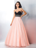 Ball Gown Sweetheart Beading Sleeveless Long Satin Quinceanera Dresses TPP0002798