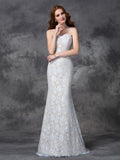 Trumpet/Mermaid Sweetheart Applique Sleeveless Long Satin Bridesmaid Dresses TPP0005296