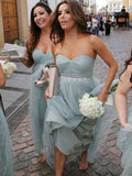 A-Line/Princess Sweetheart Sleeveless Floor-Length Beading Tulle Bridesmaid Dresses TPP0005299