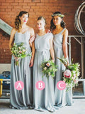 A-Line/Princess Sleeveless Floor-Length Chiffon Bridesmaid Dresses TPP0005603