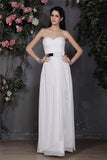 Sheath/Column Sweetheart Sleeveless Pleats Hand-Made Flower Long Chiffon Bridesmaid Dresses TPP0005861