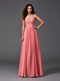 A-Line/Princess Sweetheart Ruffles Sleeveless Long Chiffon Bridesmaid Dresses TPP0005534