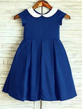 A-line/Princess Scoop Short Sleeves Tea-Length Chiffon Flower Girl Dresses TPP0007875