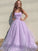 A-Line/Princess Square Tulle Sleeveless Ruffles Floor-Length Dresses TPP0001417