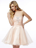 A-Line/Princess Sweetheart Sleeveless Beading Short Tulle Homecoming Dresses TPP0008770